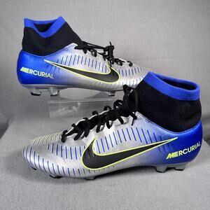 Nike Mercurial Soccer Shoes Mens Size 10 Silver Blue Ousadia Alegria 921506-407